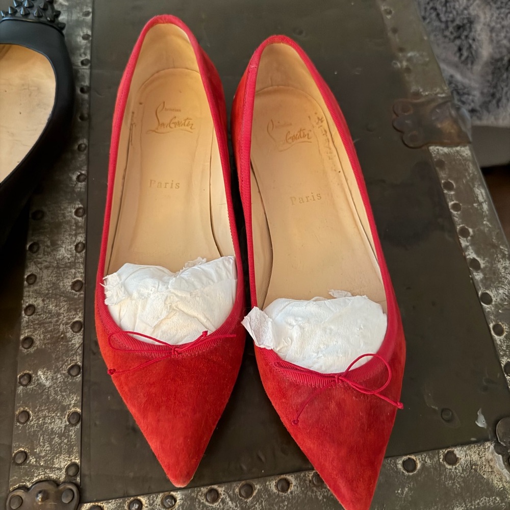 Christian Louboutin Vibrant Red Flats